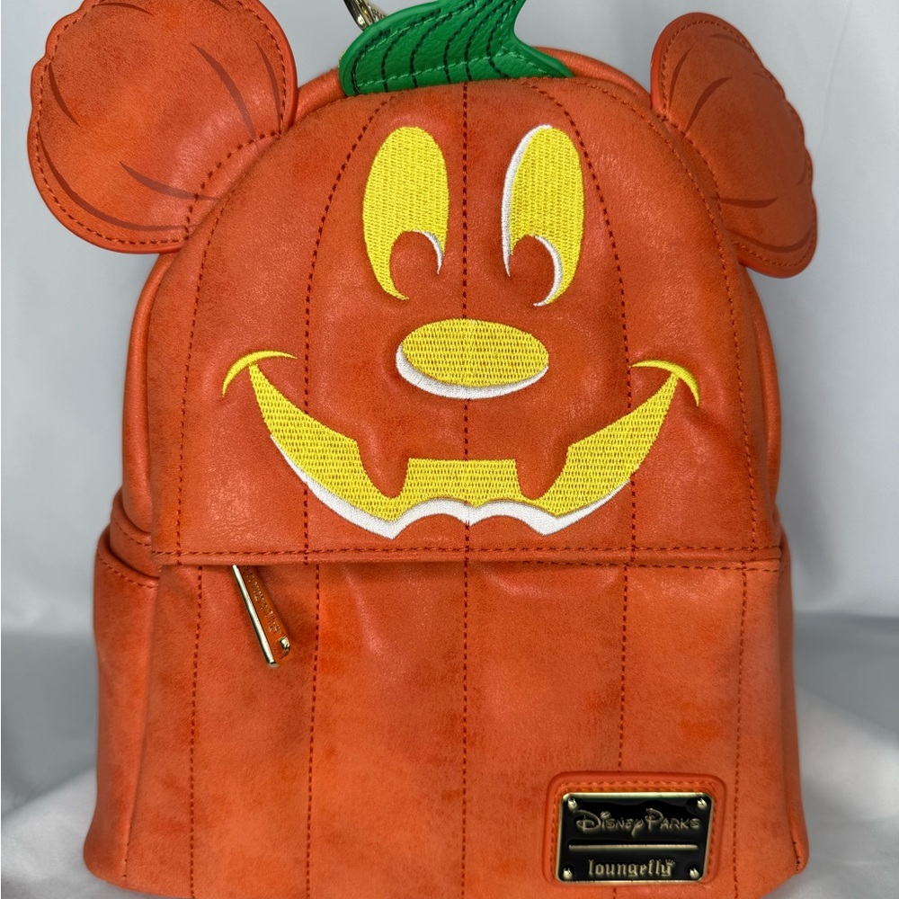 Loungefly Disney Parks Pumpkin Backpack - Orange and Green
